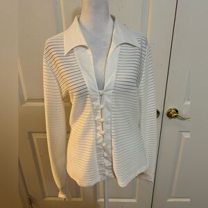 Elegant White Button-Up Women's Top
